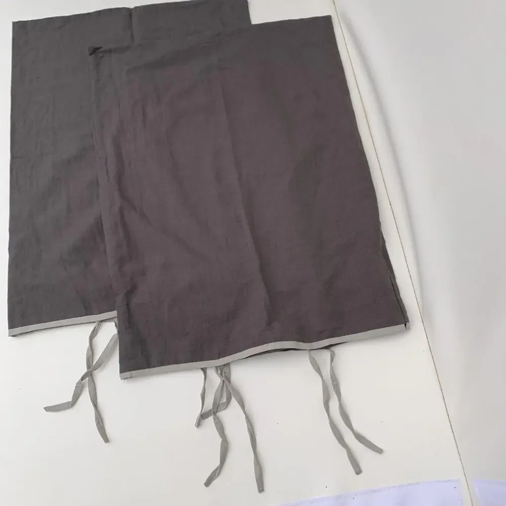 New No Box West Elm Pillow Shams Set of 2 Standard Brown Linen Cotton Coastal